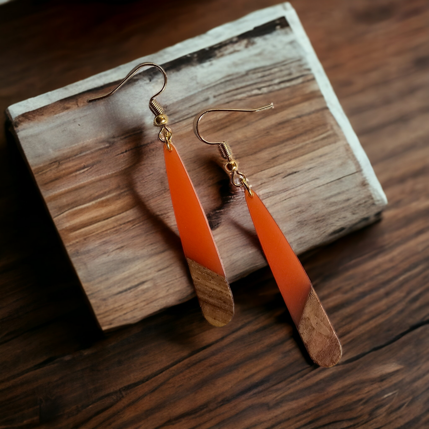 Wood and Resin Earrings