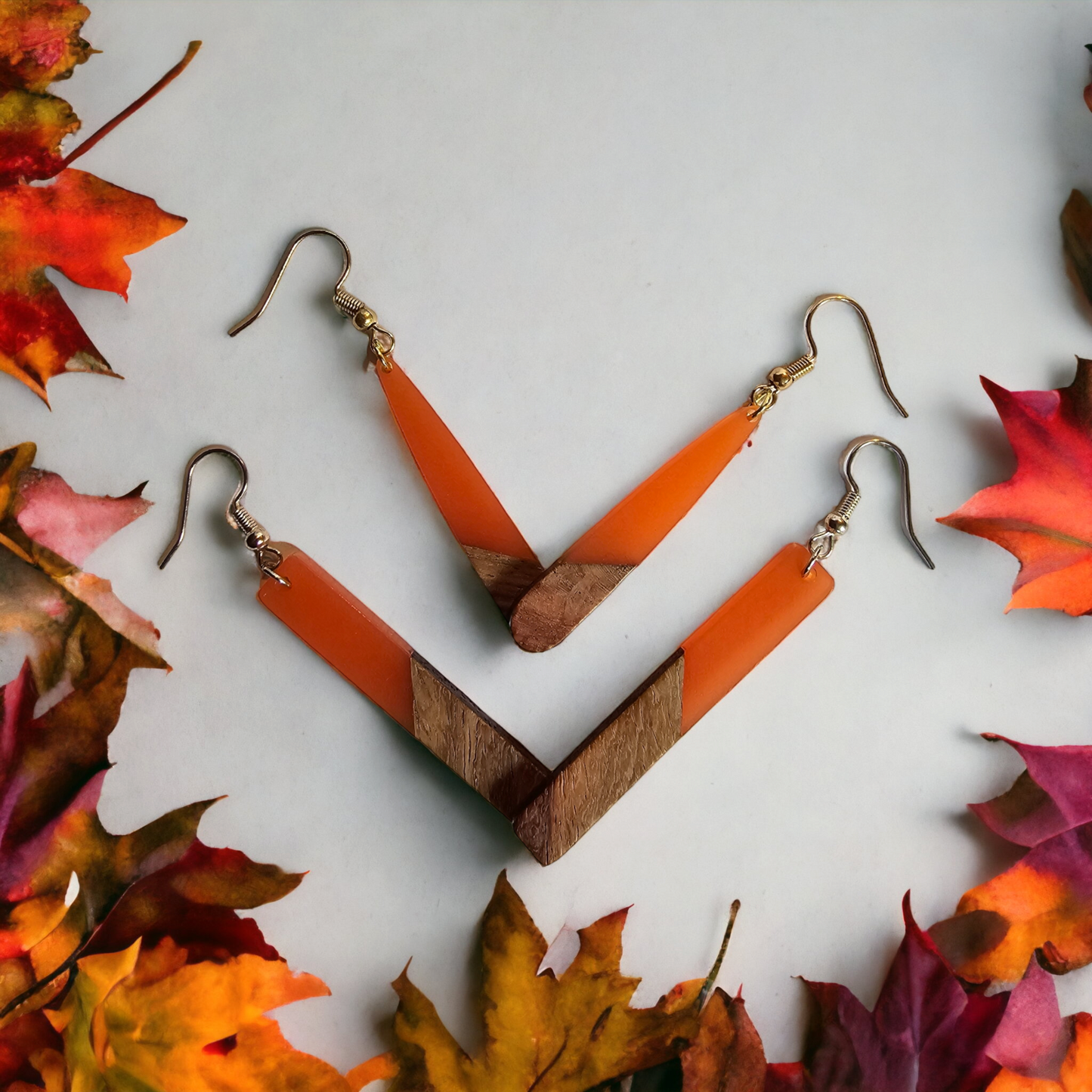 Wood and Resin Earrings
